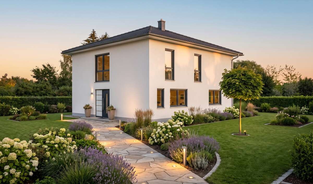 Stadtvilla terra von Elbe-Haus: Außenansicht der Eingangsseite
